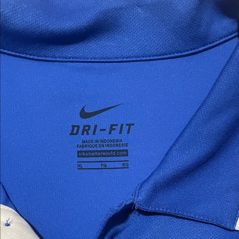 Nike Dri-Fit Royal Blue Polo with White Trim